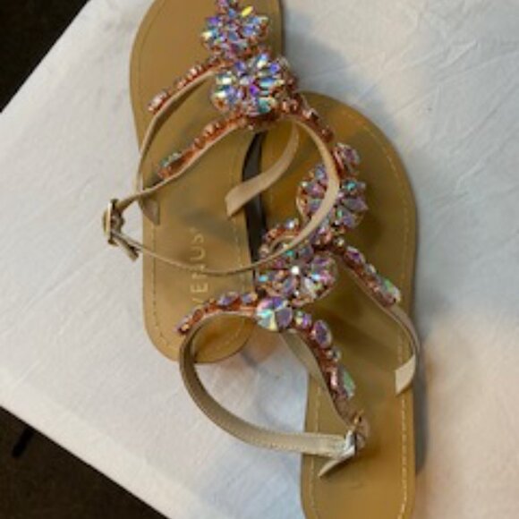 ✨ VENUS Rose-Gold Gemstone Wedge Sandals - Picture 4 of 4